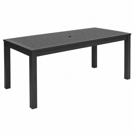 Stół ogrodowy metalowy prostokątny czarny 200x90 cm