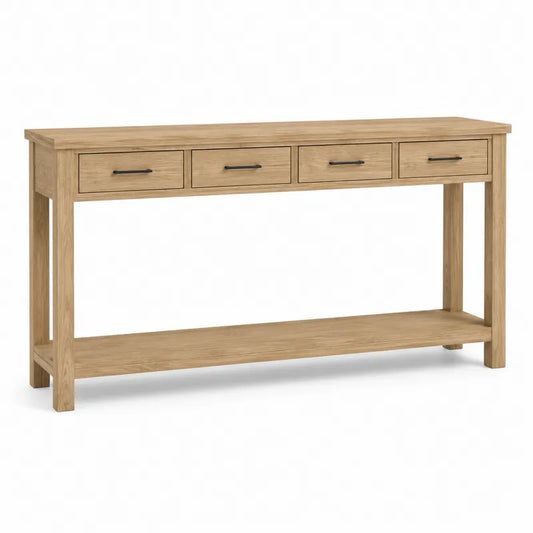 Konsola drewniana z 4 szufladami 120 cm
